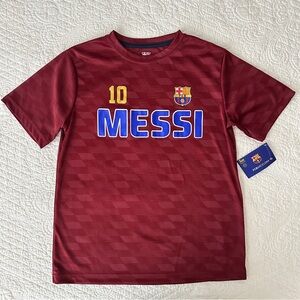 Official FCB Barcelona Youth Kids Red Lionel Messi #10 Soccer Futbol T-Shirt